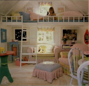 little-girls-blue-pink-and-yellow-loft-bed